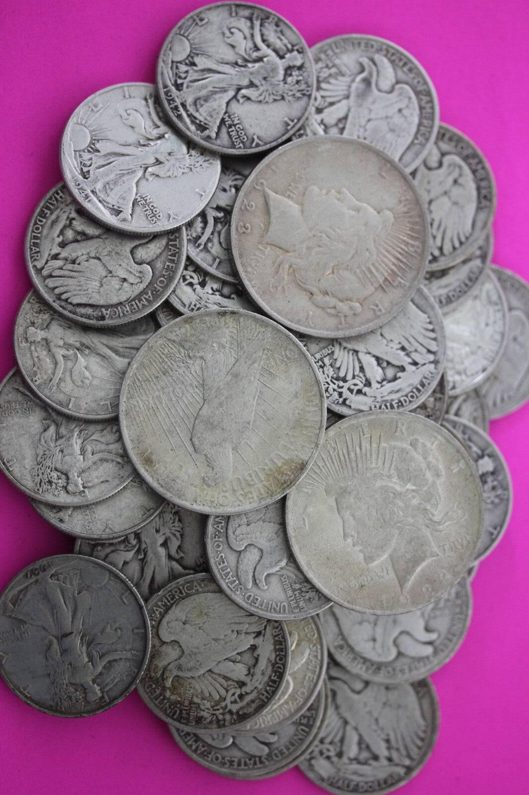 United States 90% Silver Coins $7.00 Face Value With One Peace Dollar Junk