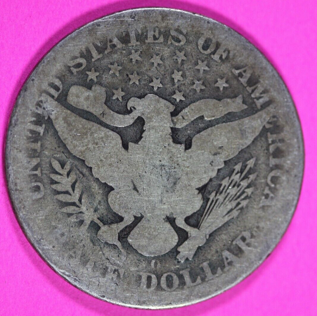 1898 O Barber Liberty Half Dollar Scarce Semi Key Date Coin New Orleans Mint 268