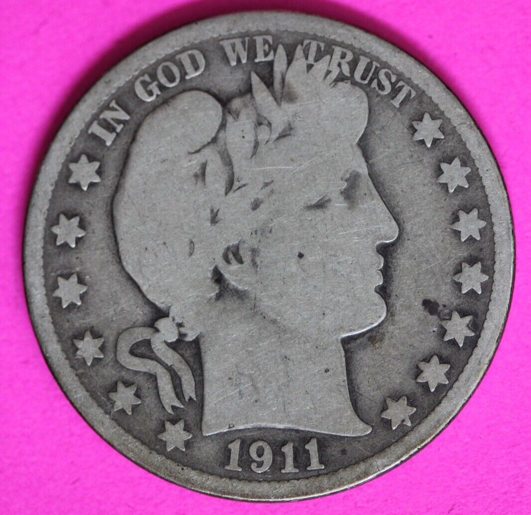 1911 P Barber Liberty Half Dollar Scarce Semi Key Date Coin Philadelphia 154