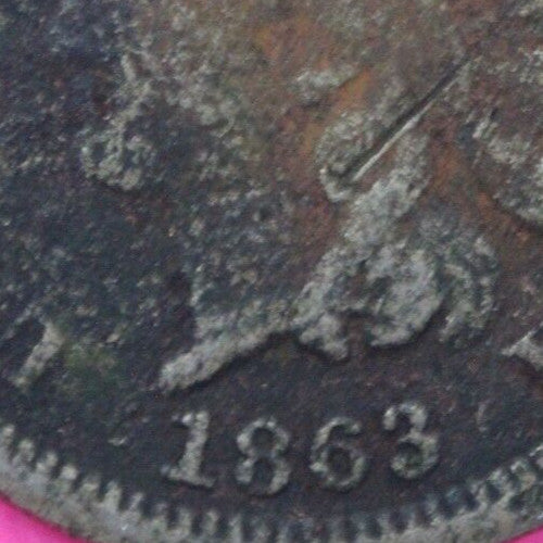1863 Copper Nickel Indian Head Cent Penny Exact Early Type Coin Pictured 86