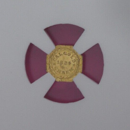 Proof Like 1884 California Gold Fractional Charm MS 63 PL Octagonal Rare NGC 361