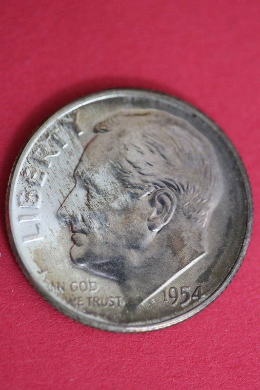 Rainbow Toned 1954 Silver Proof Roosevelt Dime 59