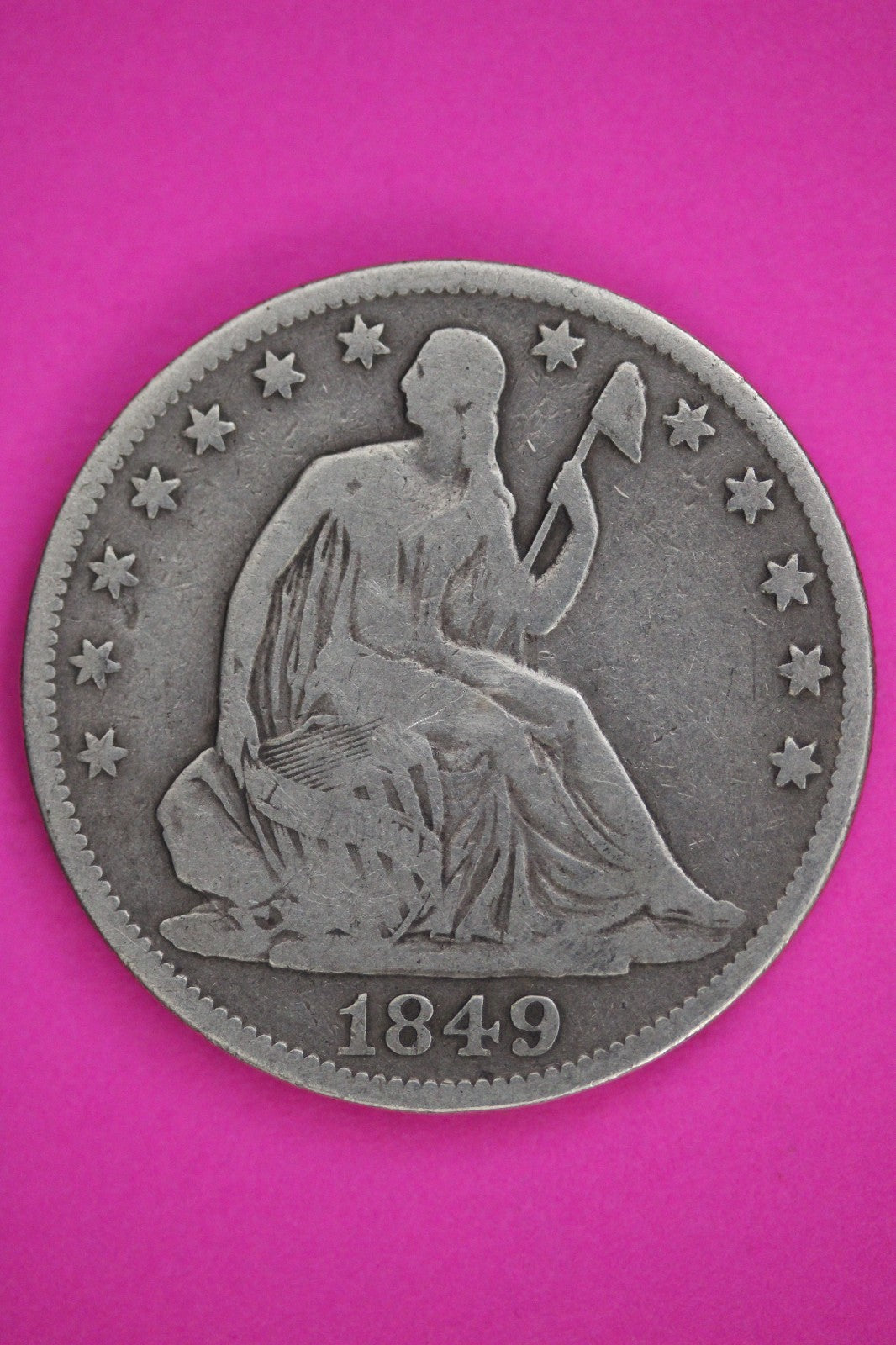 1849 O Seated Liberty Half Dollar Silver Guaranteed Authentic Genuine Coin 2939