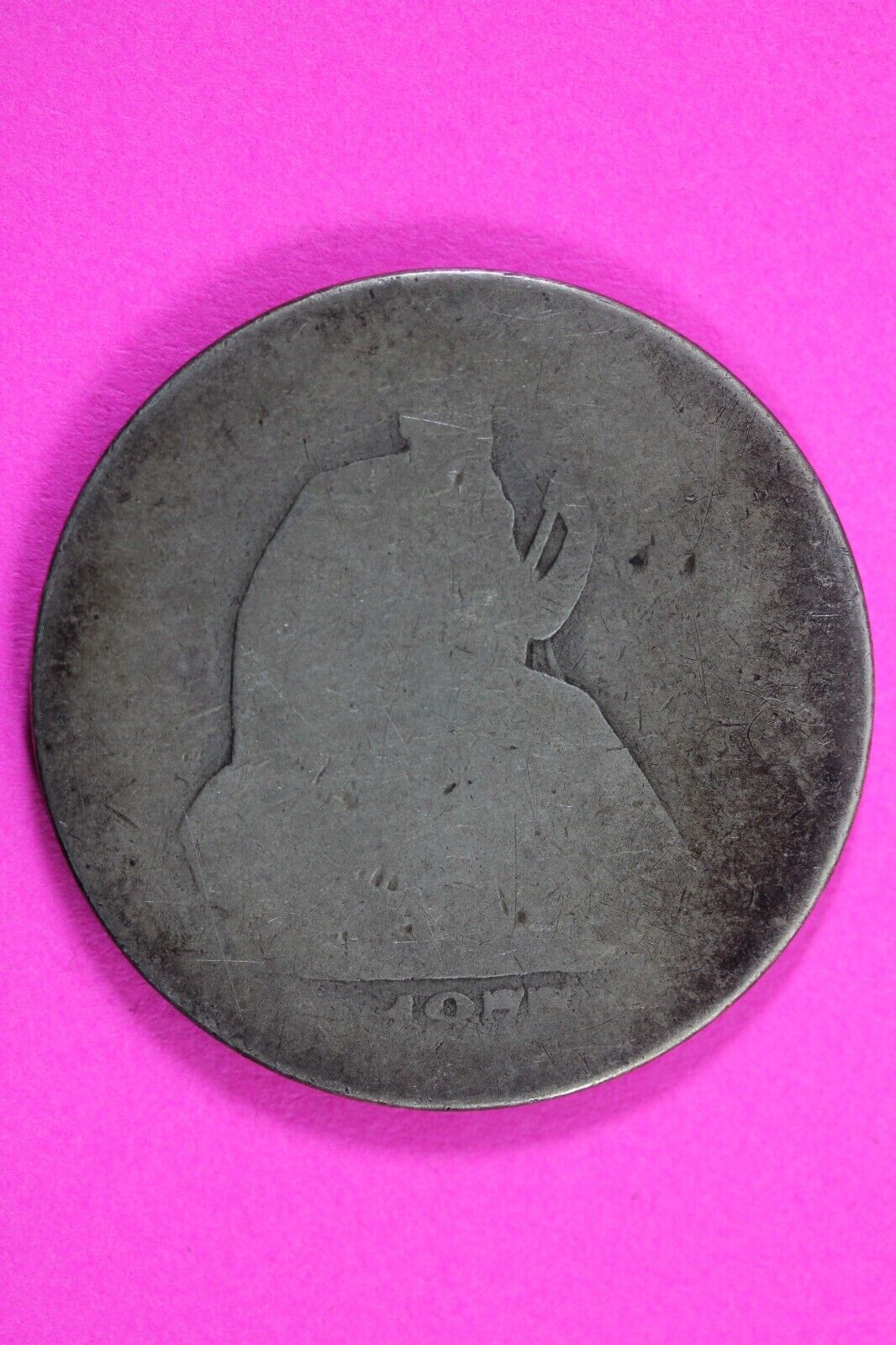 1877 P Seated Liberty Half Dollar Silver Semi Key Date Exact Coin In Pics 10