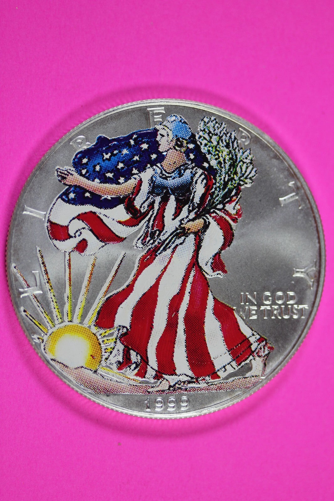 Colorized 1999 American Silver Eagle 1 Ounce .999 Fine Exact Coin Shown 168