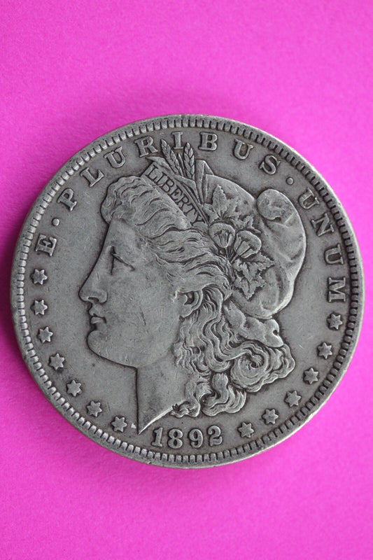 1892 P Morgan Lady Liberty Rare Date Silver Dollar Guaranteed Authentic 0213N