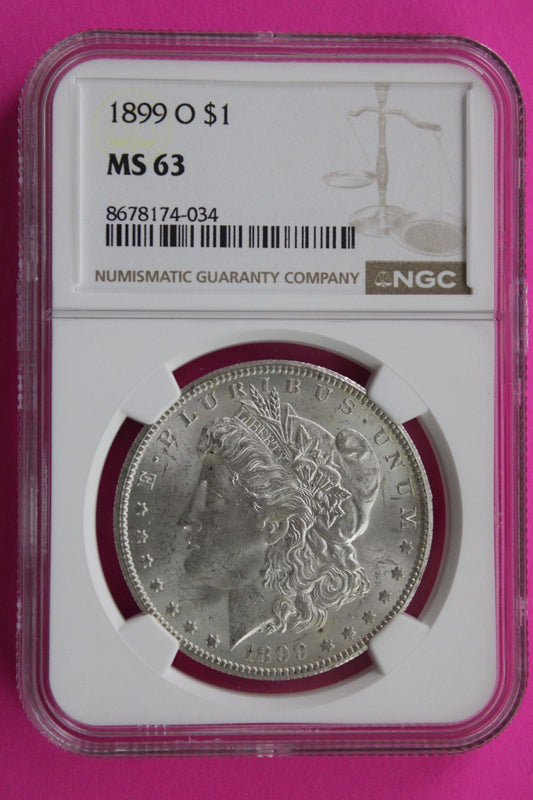 1899 O MS 63 Liberty Morgan Silver Dollar NGC Certified Graded Authentic 843