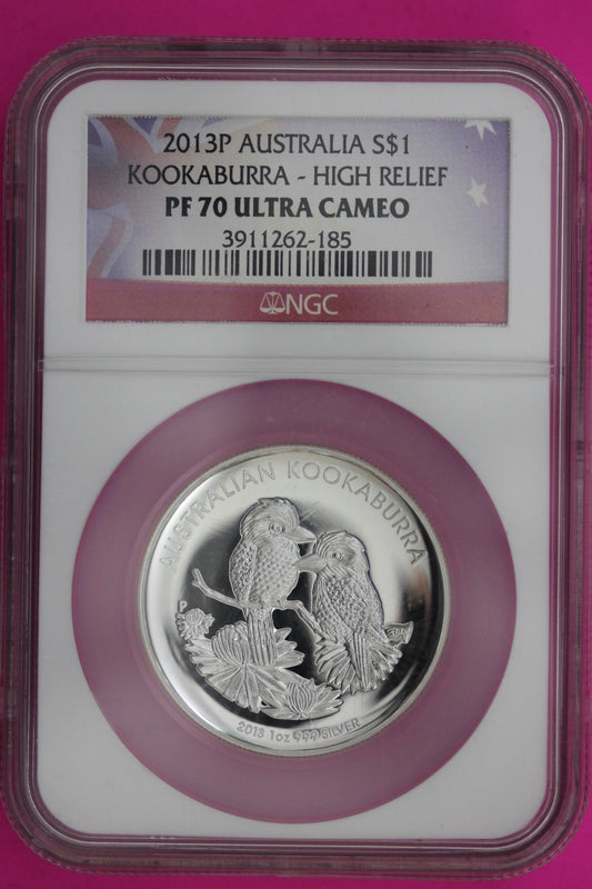 2013 PF 70 High Relief Australia Kookaburra $1 Dollar NGC Certified Graded 6009