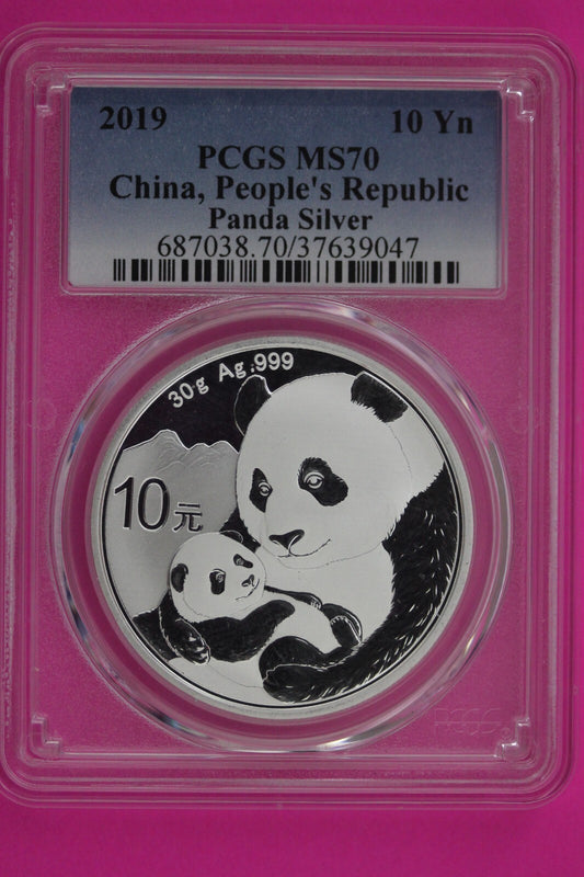 2019 MS 70 China Panda 1 OZ Silver Coin PCGS Certified Graded Authentic 1164