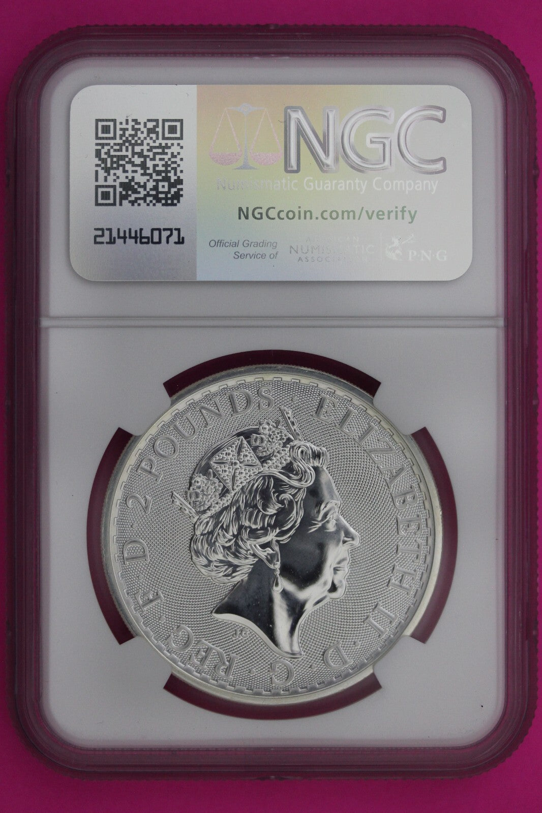 2017 MS 69 Great Britain £2 Britannia 20th Anniversary Privy NGC Graded Slab 891