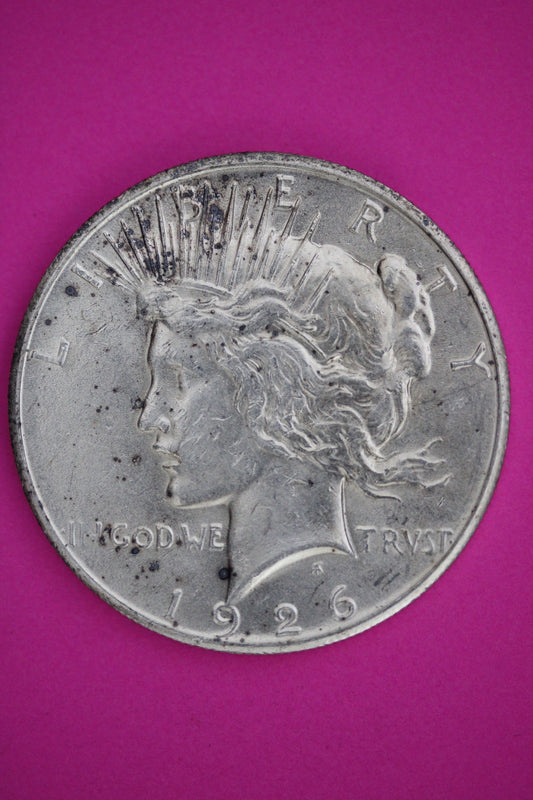 High Grade 1926 P Peace Silver Dollar LIberty Coin Authentic & Genuine 2628