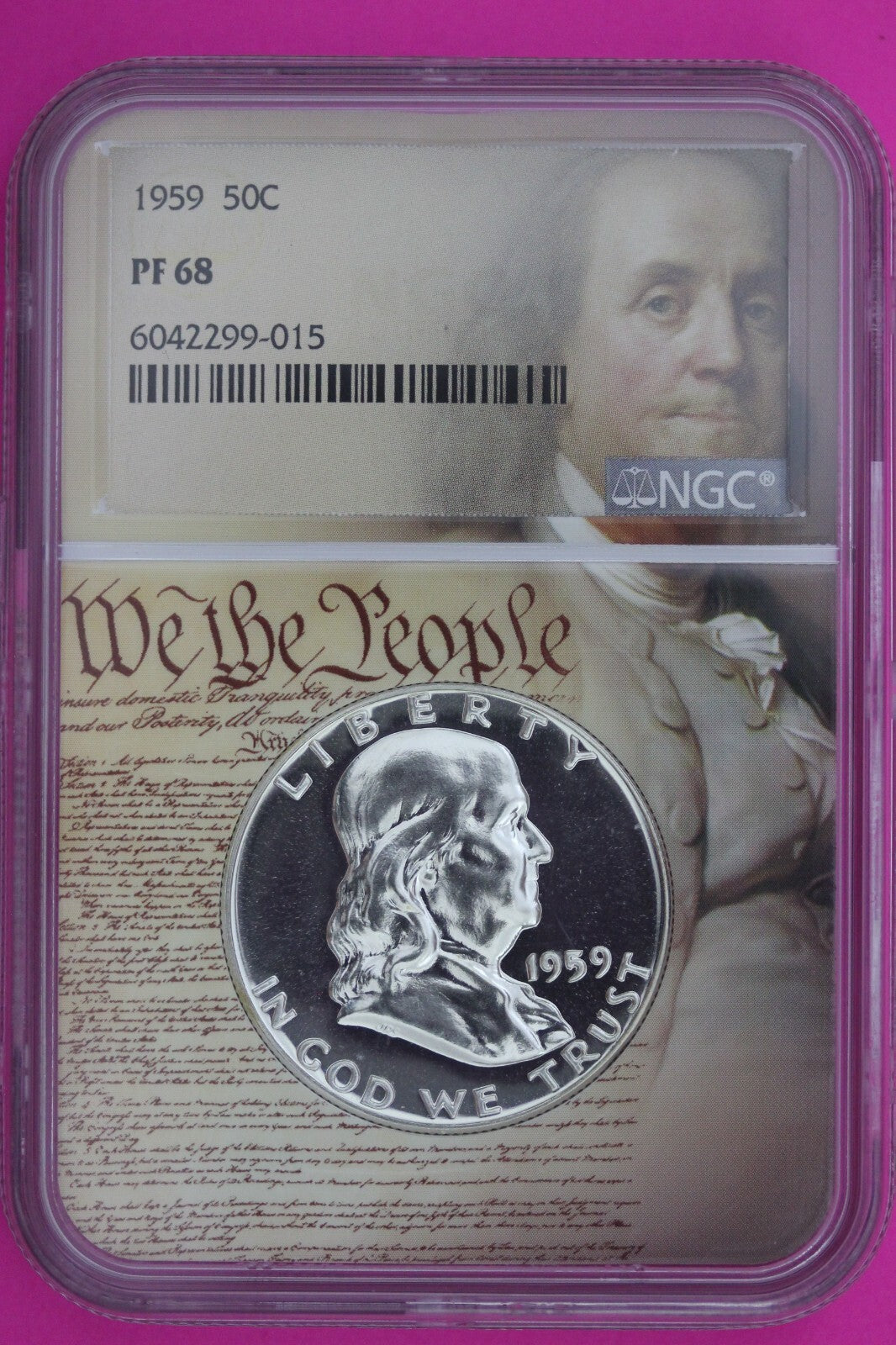 1959 PF 68 Ben Franklin Half Dollar NGC Graded Certified Authentic Slab 1142