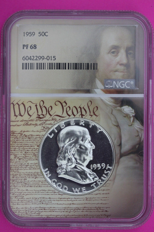 1959 PF 68 Ben Franklin Half Dollar NGC Graded Certified Authentic Slab 1142