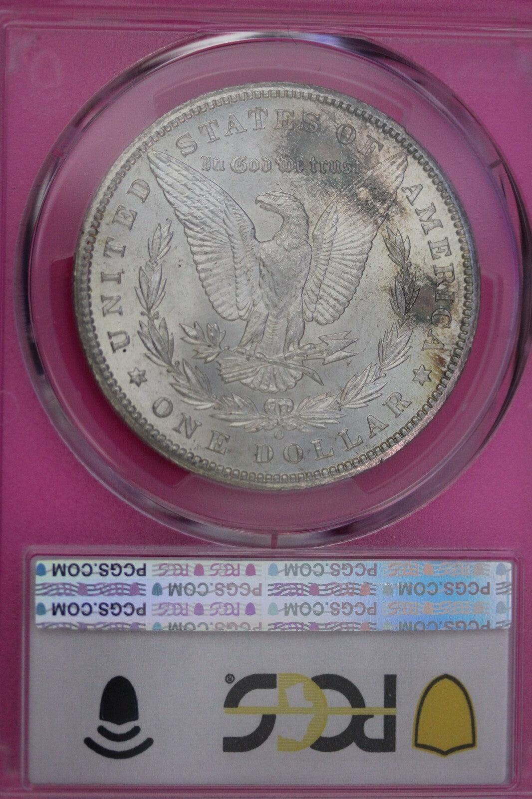 Toned 1898 O MS 62 Morgan Liberty Silver Dollar PCGS Certified Slab 17