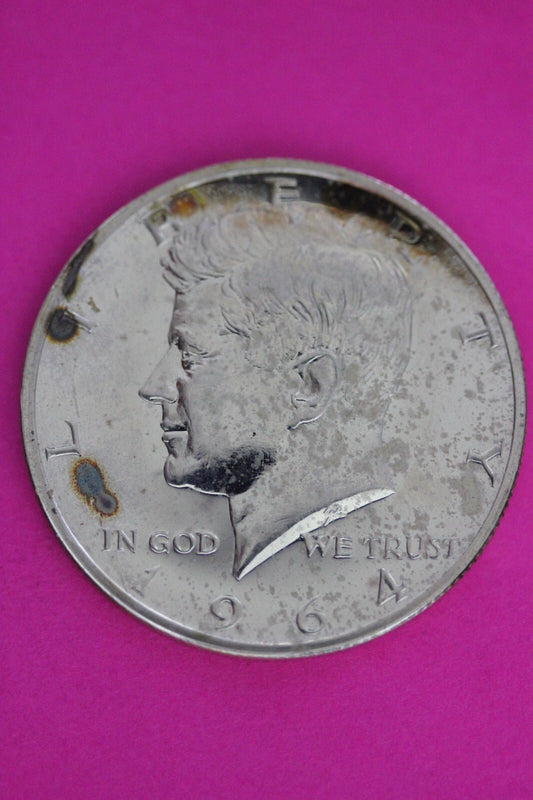 Accented Hair 1964 Proof John F Kennedy Silver Half Dollar Milk Spots N471