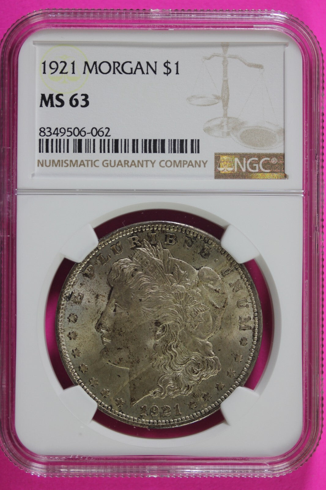 1921 P MS 63 Liberty Morgan Silver Dollar NGC Certified Graded Authentic 664