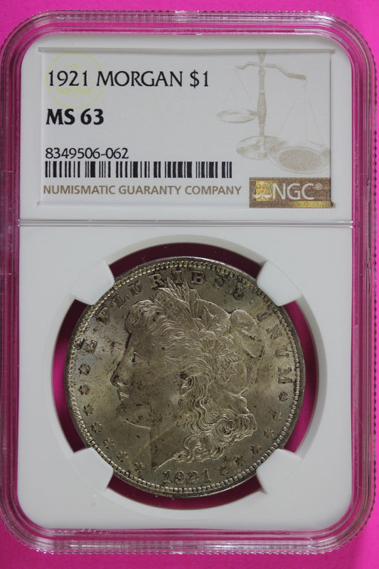 1921 P MS 63 Liberty Morgan Silver Dollar NGC Certified Graded Authentic 664