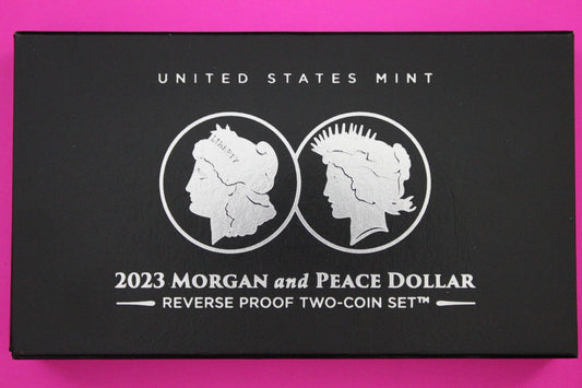 Gem 2023 Morgan & Peace Dollar Reverse Proof 1.7 Ounces of Silver Box & COA 7070