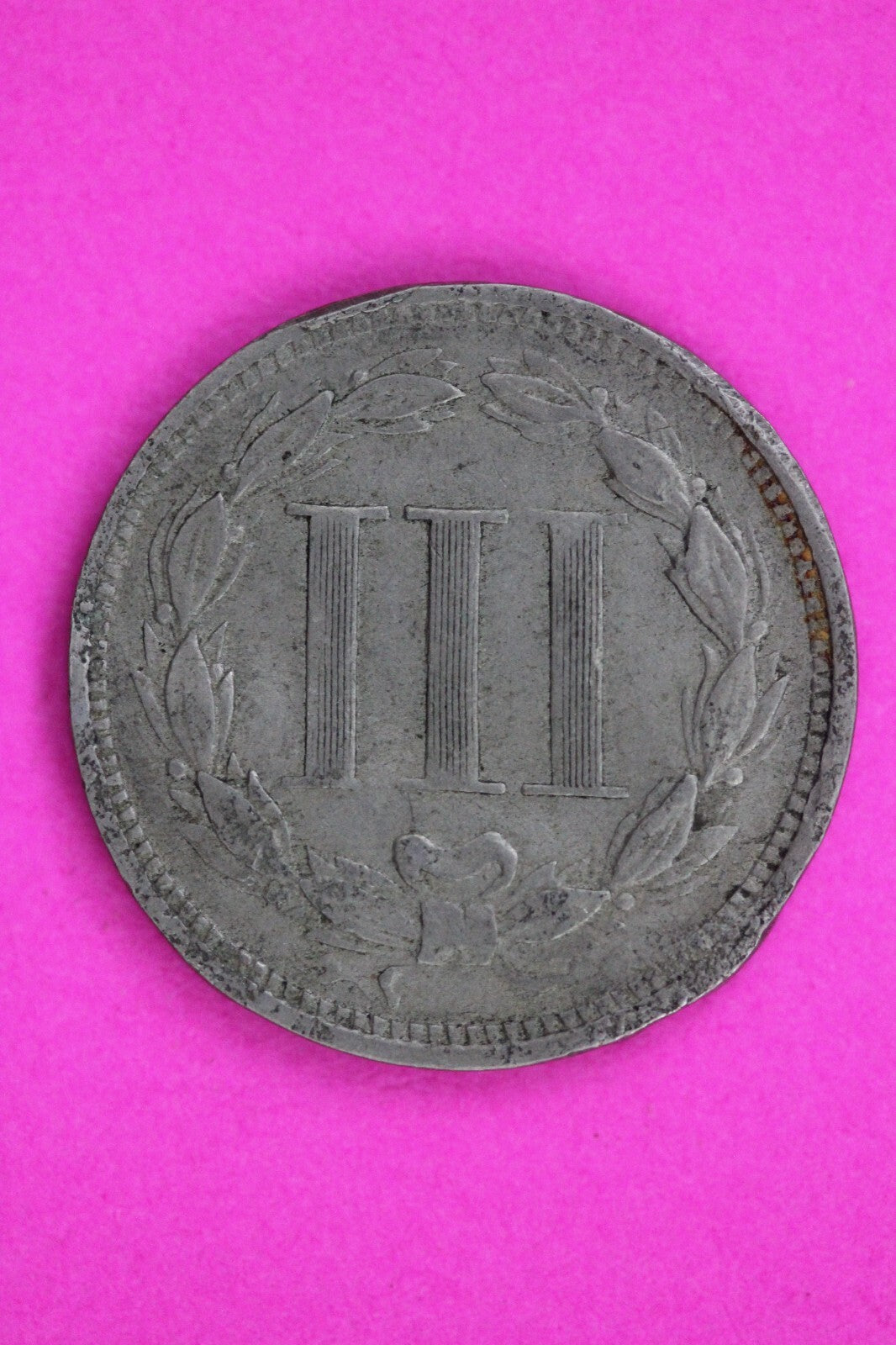 Bent 1866 Three 3 Cent Nickel Guaranteed Authentic & Genuine Free Shipping 1537