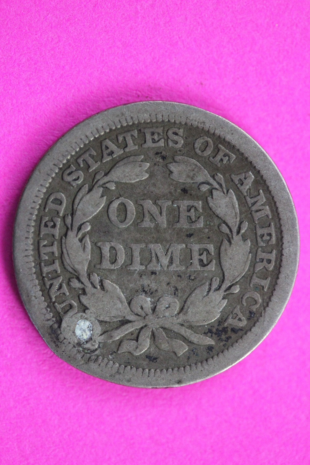 1854 P Seated Liberty Dime Exact Silver Coin In Pics Holed Low Grade Filler 17