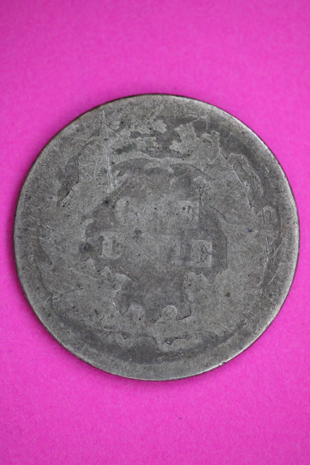 1873 P Seated Dime Silver Exact Coin Shown Low Grade Filler Damaged Bent 2771