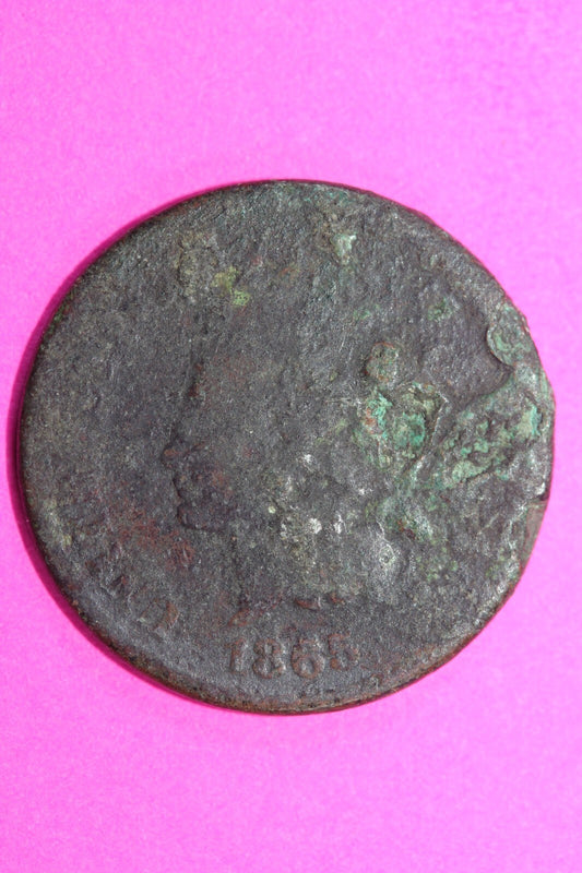 1865 Indian Head Cent Penny Scarce Early Type Coin Exact Coin Pictured 121