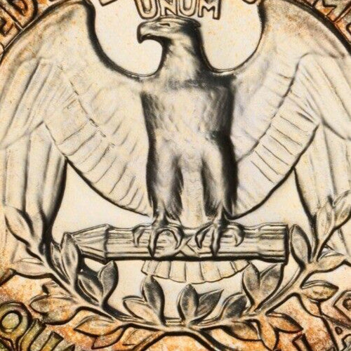 Rainbow Toned 1963 PR 66 George Washington Quarter PCGS Trueview Slab 424