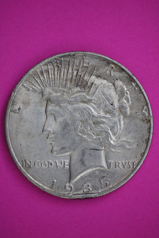 1935 S Peace Lady Liberty Semi Key Date Silver Dollar Guaranteed Authentic 2696