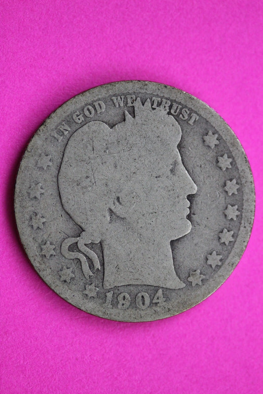 1904 O Barber Liberty Silver Quarter Scarce Guaranteed Authentic Rare Coin 0892