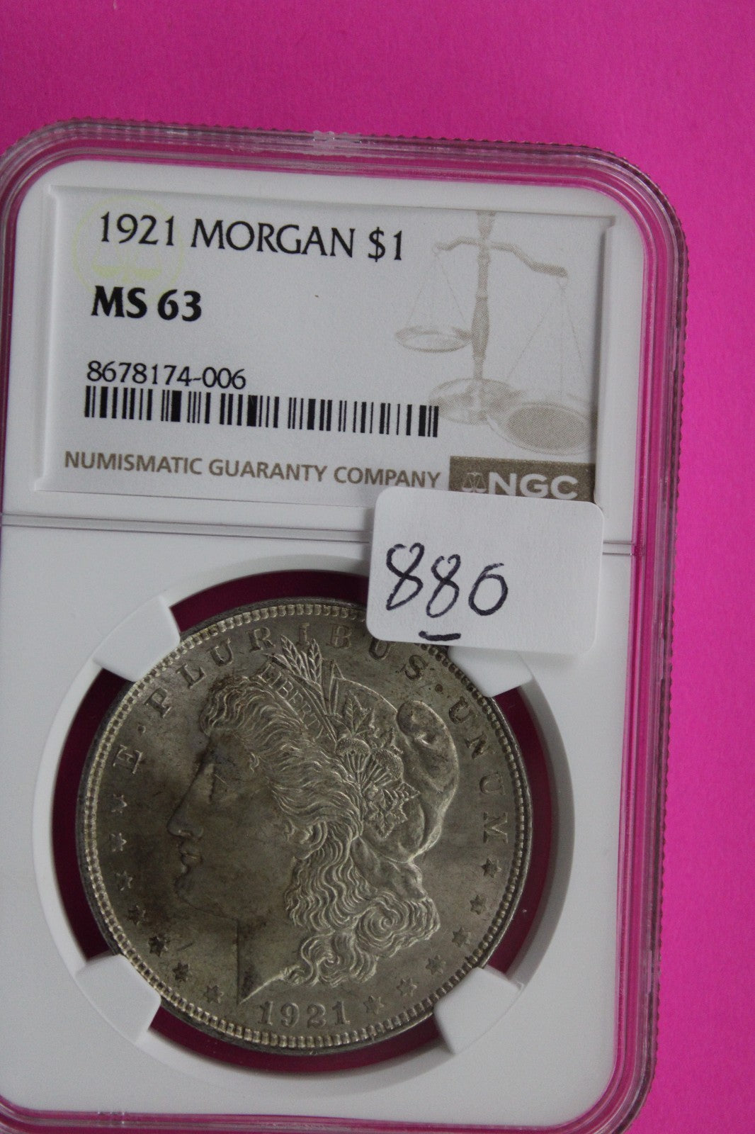 1921 P MS 63 Liberty Morgan Silver Dollar NGC Certified Graded Authentic 880