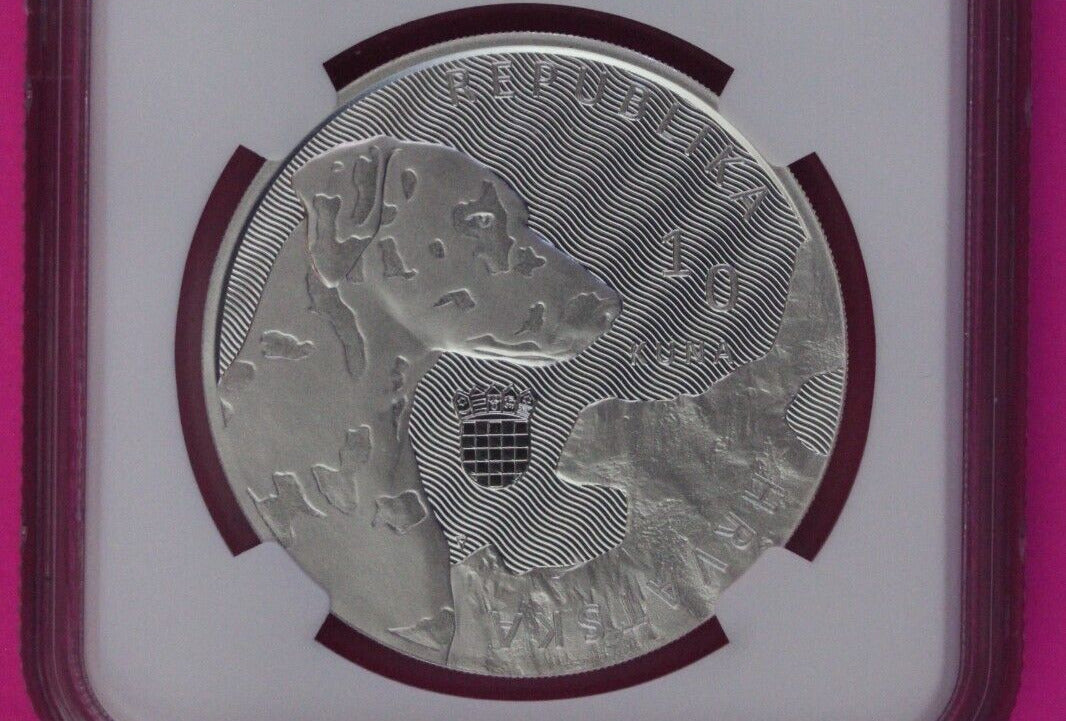 2021 Dalmation Dog MS 69 Croatia 10k Kuna 1 OZ Silver NGC Certified Slab 1098