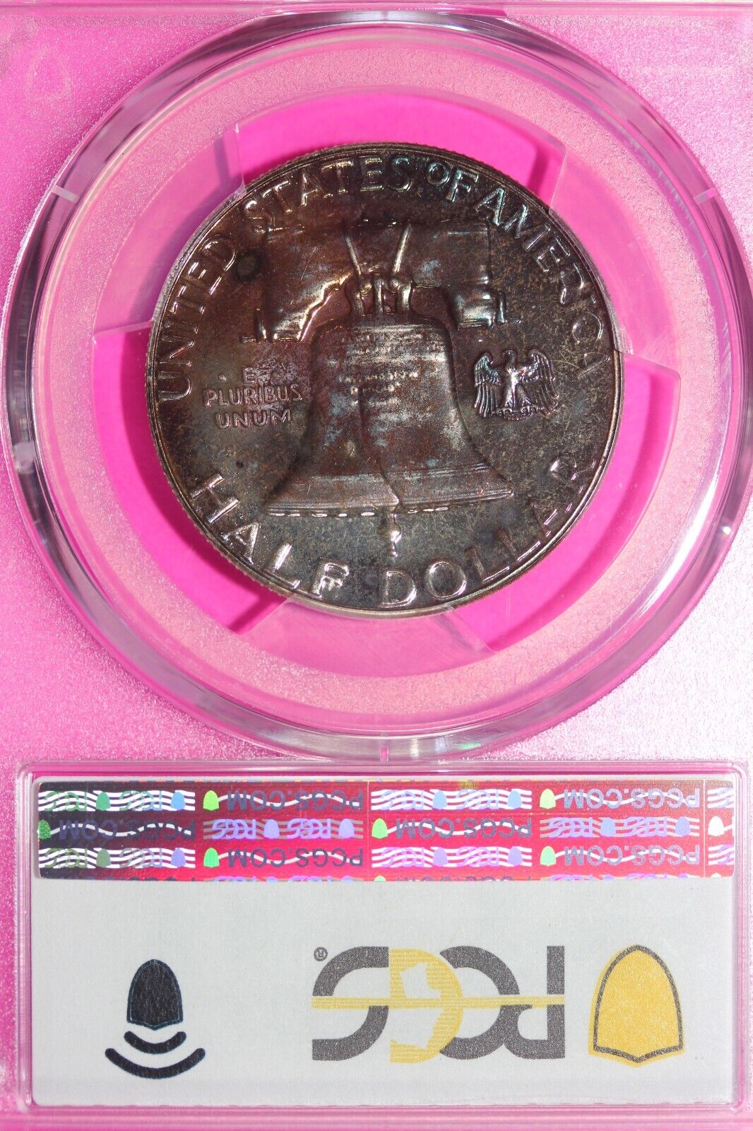 Rainbow Toned 1961 Silver PR 65 Ben Franklin Half NGC Graded Authentic Slab 164