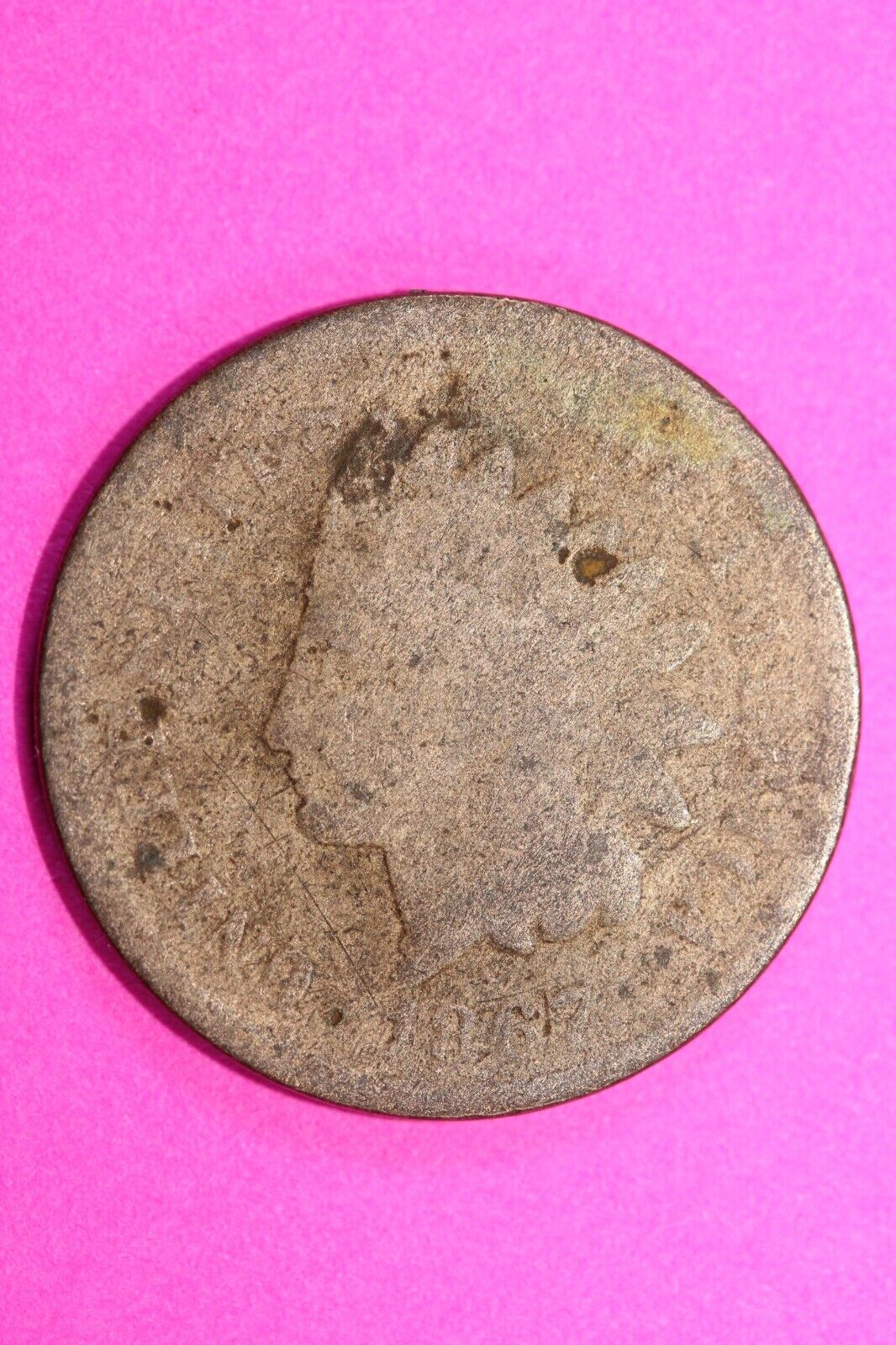 1867 Indian Head Cent Penny Scarce Early Type Coin Exact Coin Pictured 187
