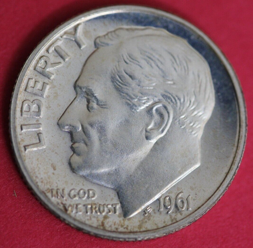 1961 Silver Proof Roosevelt Dime Exact Coin Shown Fast Shipping OCE 07