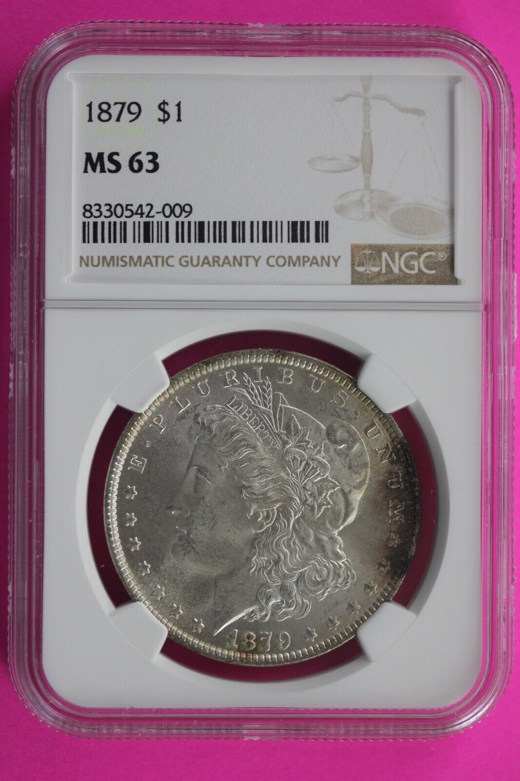1879 P MS 63 Liberty Morgan Silver Dollar NGC Certified Graded Authentic Slab 25