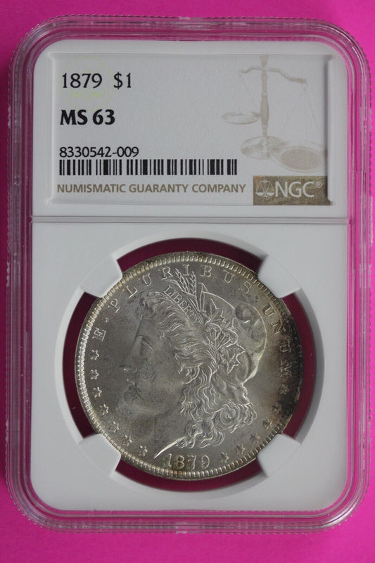 1879 P MS 63 Liberty Morgan Silver Dollar NGC Certified Graded Authentic Slab 25
