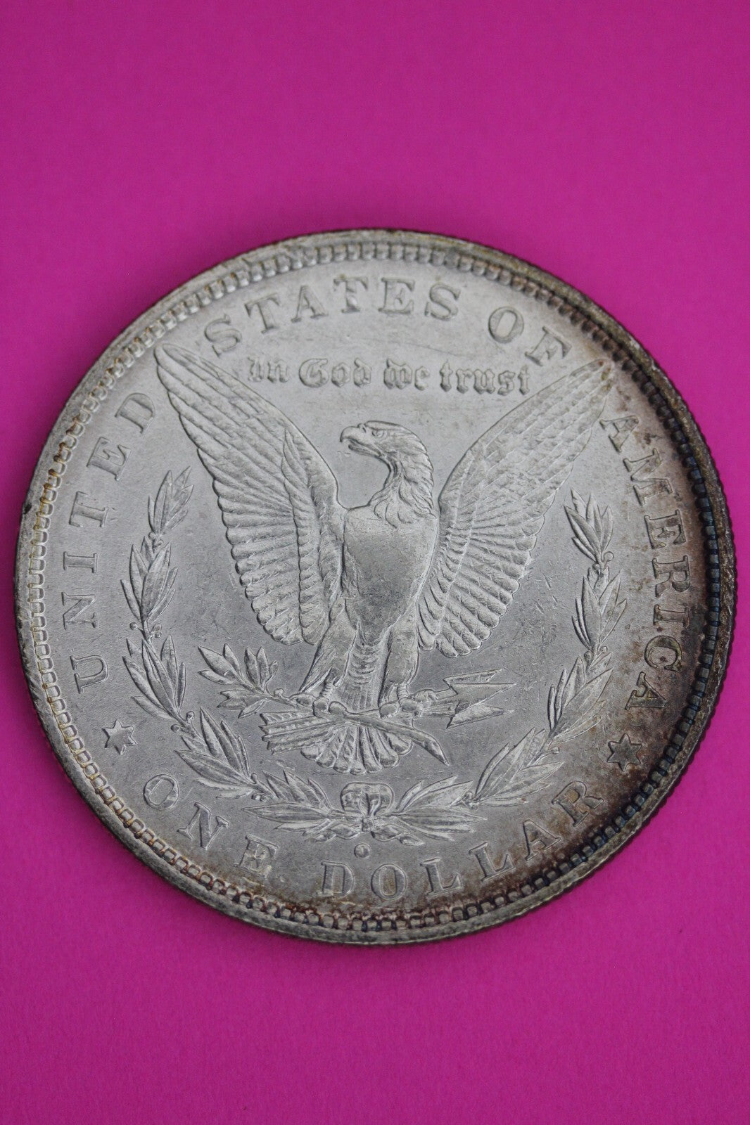 Rainbow Toned 1880 O Liberty Morgan Silver Dollar Coin Guaranteed Authentic 127N