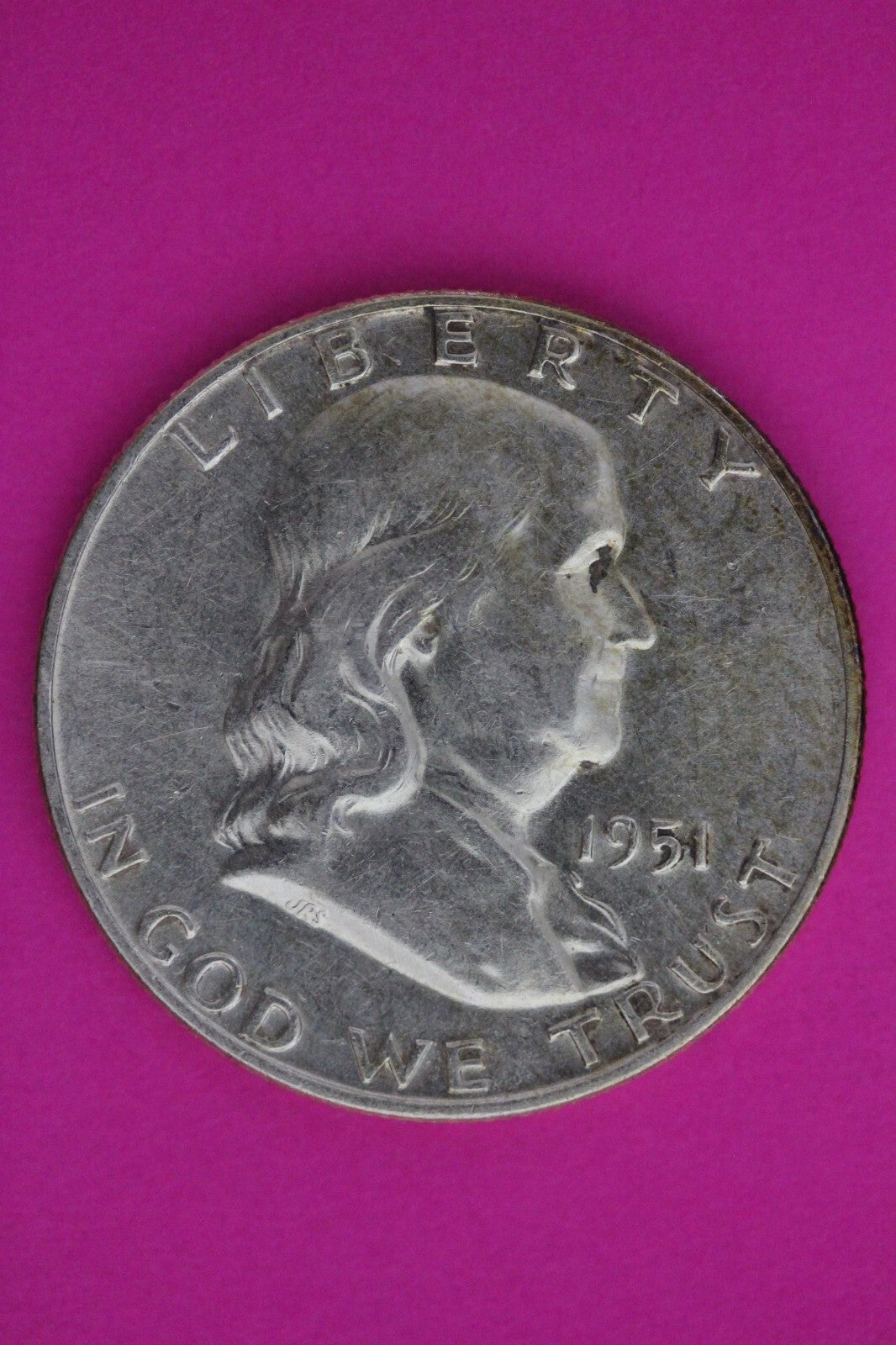 1951 D Ben Franklin Silver Half Dollar FBL Exact Coin Shown Authentic N478