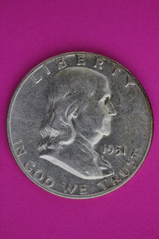 1951 D Ben Franklin Silver Half Dollar FBL Exact Coin Shown Authentic N478