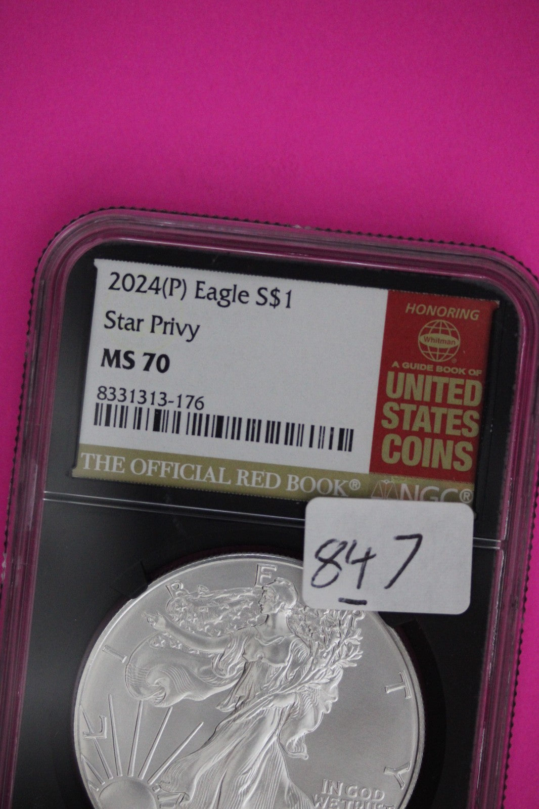 Star Privy 2024  (P) MS 70 Redbook Label Silver Eagle Coin NGC Graded Slab 847