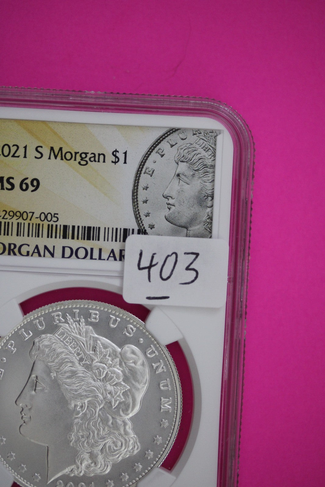 2021 S MS 69 Morgan Silver Dollar NGC Authentic Certified Graded Coin Slab 403