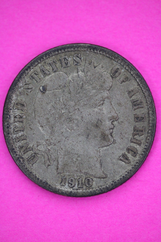 1910 P Barber Liberty Dime Scarce Semi Key Date Coin Philadelphia Mint 145