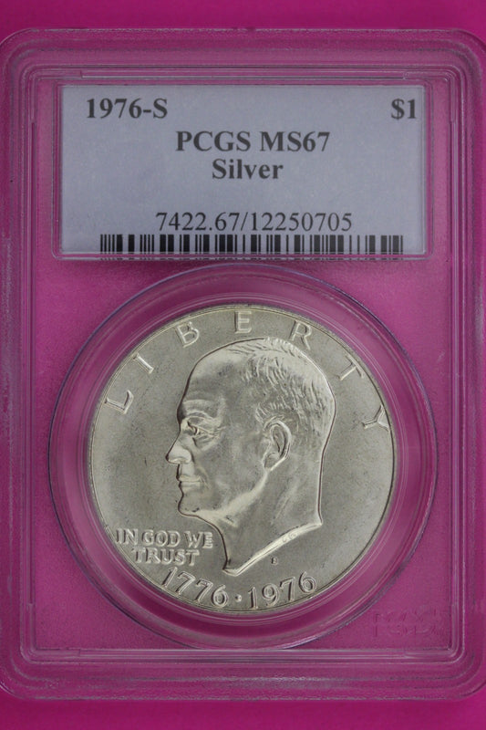 1976 S MS 67 Silver Ike Eisenhower Dollar PCGS Certified Graded Authentic 998