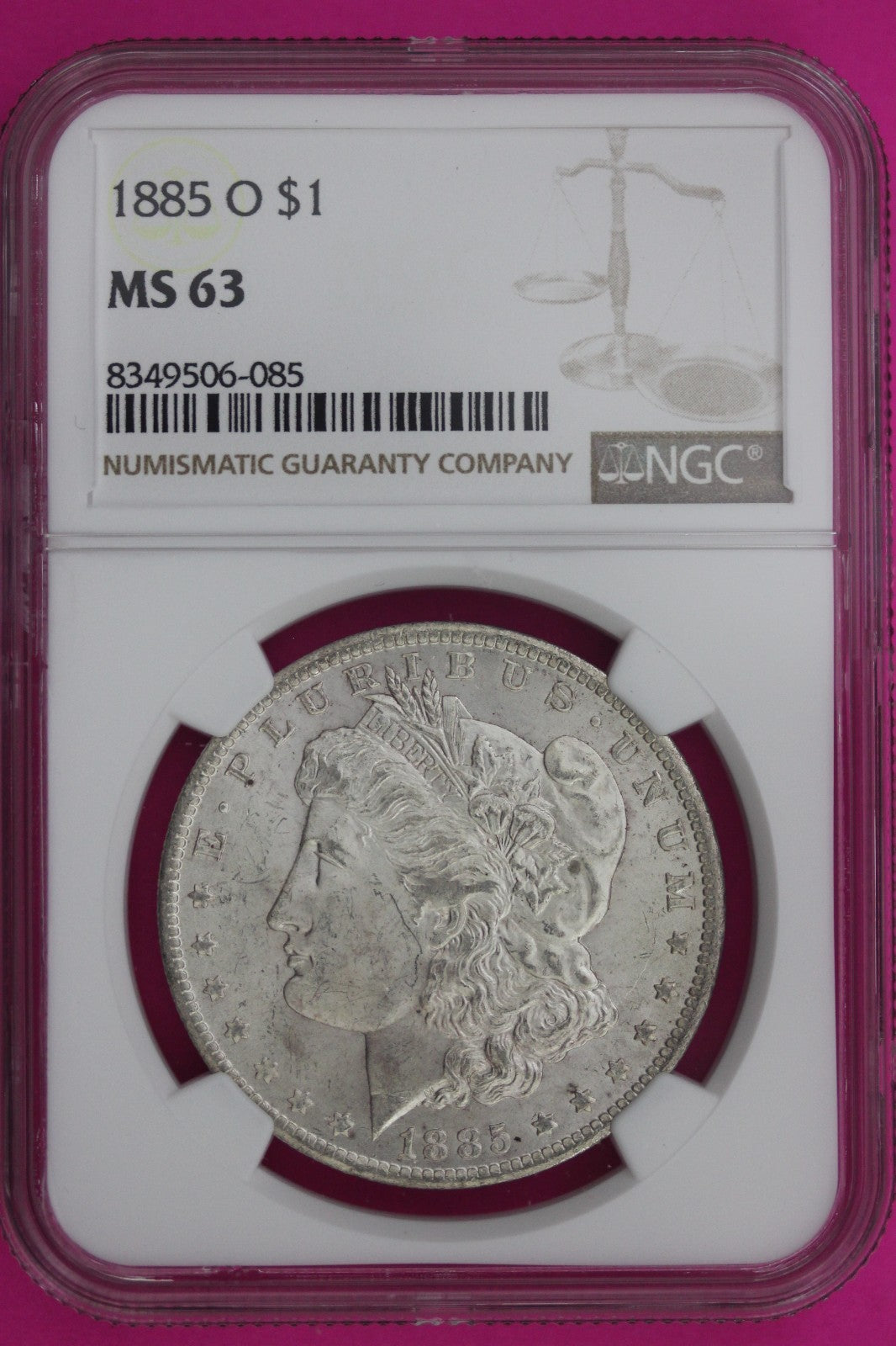 1885 O MS 63 Liberty Morgan Silver Dollar NGC Certified Graded Authentic 31