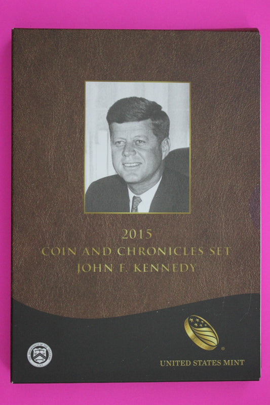 Gem 2015 John Kennedy Coins & Chronicles Mint Set 1 Ounce Silver Box & COA 7066
