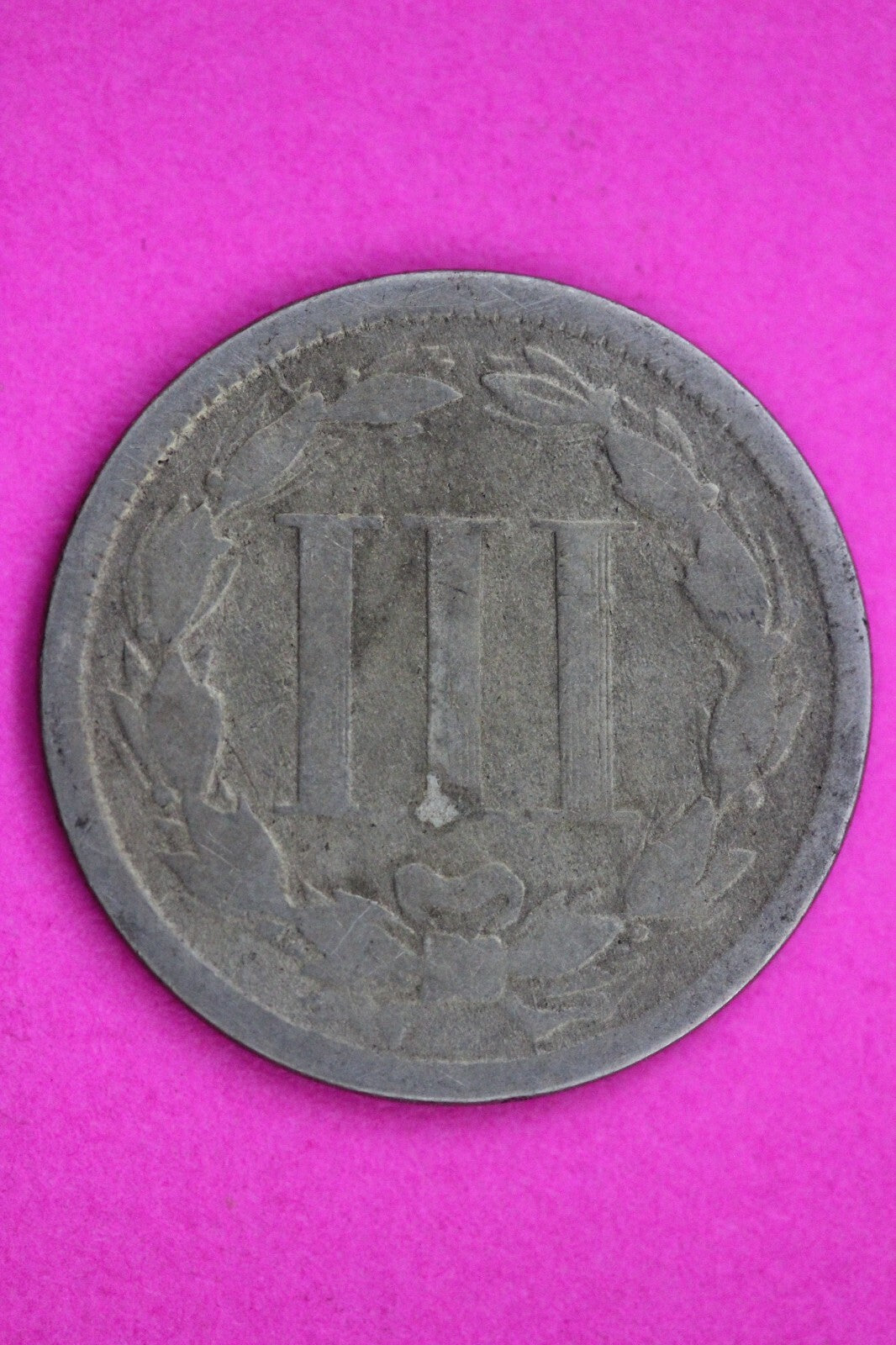 1866 Three 3 Cent Nickel Guaranteed Authentic & Genuine Fast Free Shipping 1295