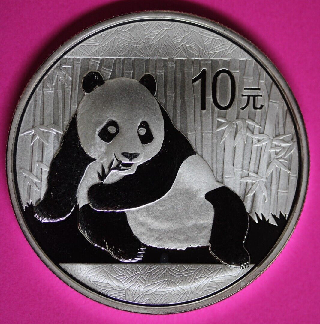 2015 Gem BU China Panda 1 OZ 999 Silver Same Coin In Pics Proof Like Capsule 25