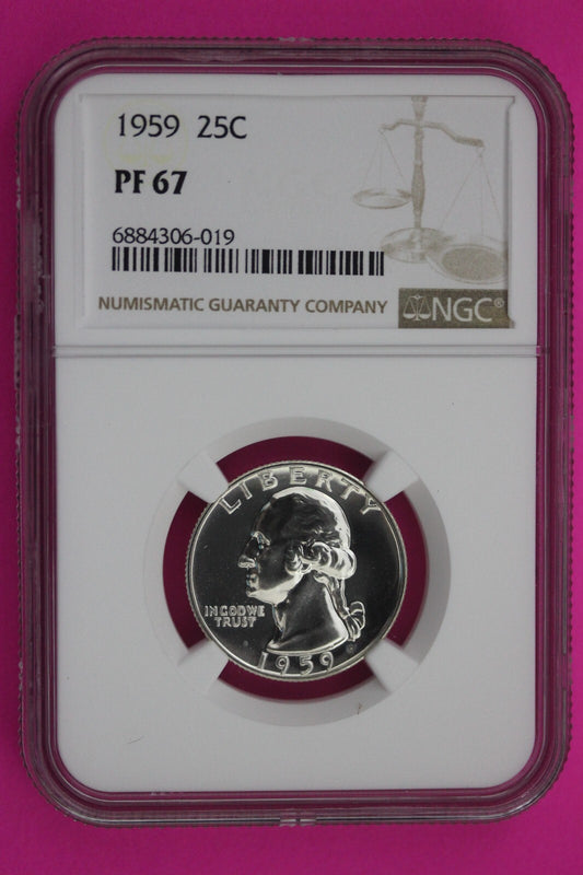 1959 PF 67 Proof Washington Silver Quarter NGC Certified Graded Authentic 249
