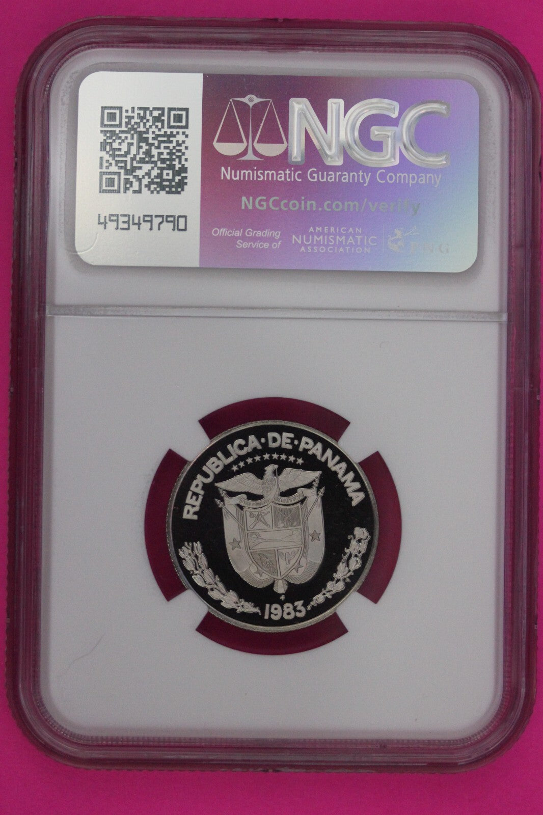 Top Pop 1983 Panama PF 70 Ultra Cameo Proof 1/4 Balboa NGC Certified Slab 827