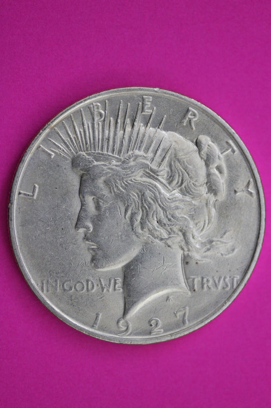 1927 D Peace Silver Dollar LIberty Coin Guaranteed Genuine American Seller 2017